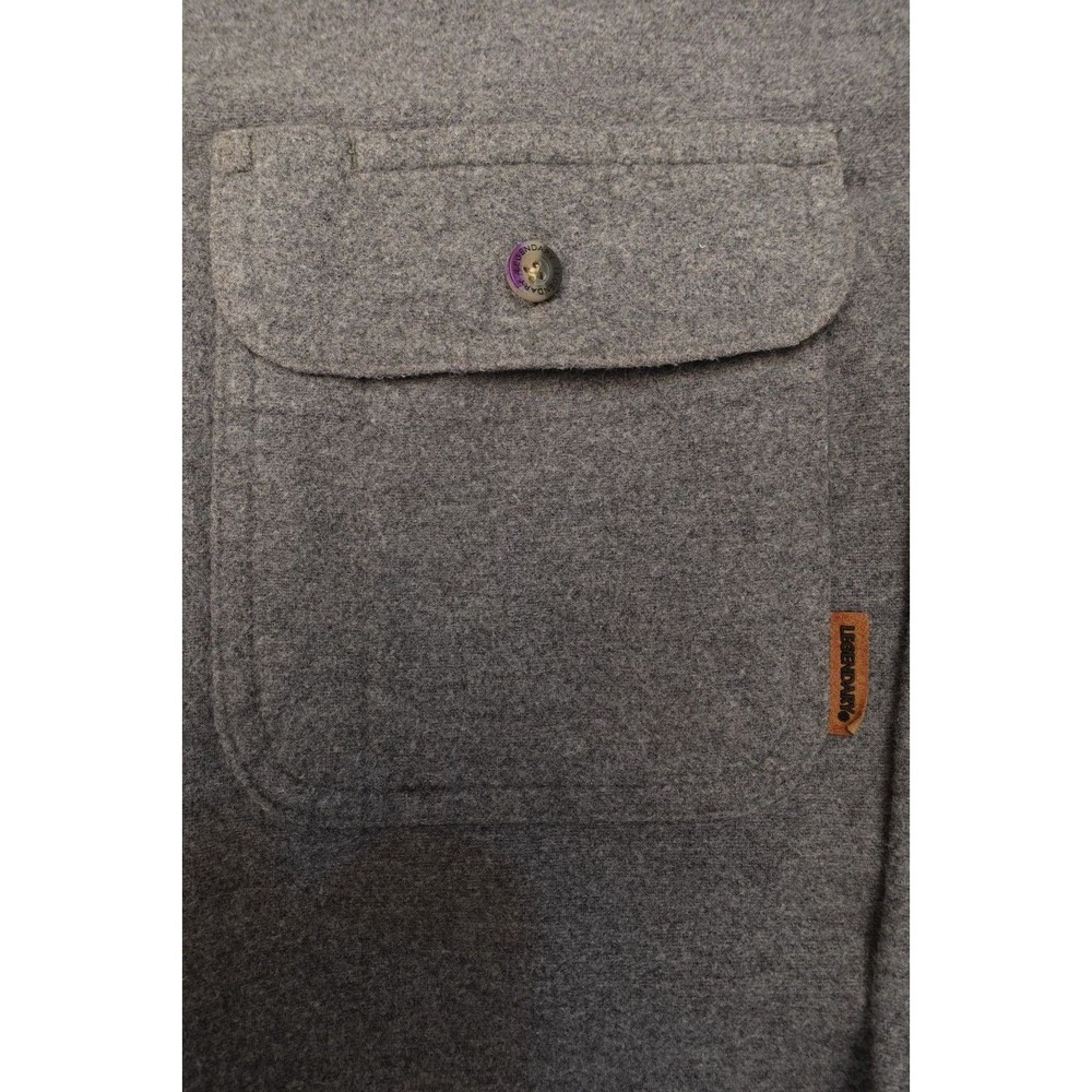 Legendary Whitetails Flannel Shirt Solid Grey One Pocket Adult Size XL - Picture 2 of 6